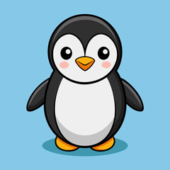 Fototapeta premium penguin on the blue