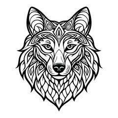 wolf head mandala tattoo silhouette