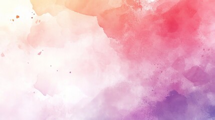 Fototapeta premium Abstract Watercolor Background: Pastel Colors Blend and Swirl in a Dreamy and Tranquil Abstract Watercolor Background. Soft Hues of Pink, Orange, and Purple Create a Serene and Gentle Atmosphere. 