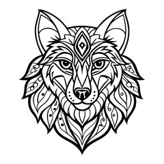 wolf head mandala tattoo silhouette