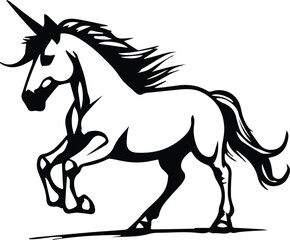 Unicorn Silhouette - Unicorn Horse Design,	
