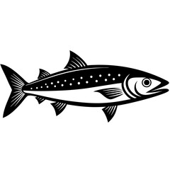 Mackerel fish silhouette vector on a white background