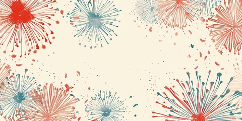 Obraz premium Artistic depiction of pyrotechnics in sentimental and soft hues.