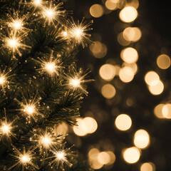 Fototapeta premium golden christmas tree