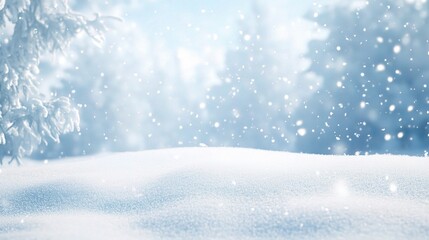 Winter background with gentle snowfall and serene white landscapes, evoking a peaceful and calm winter scene, copy space, high quality, + --ar 16:9 --v 6.1 Job ID: c95edcf8-30a1-43b9-9150-50e87d0db75e