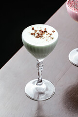 a summer refreshing alcoholic cocktail . bar menu