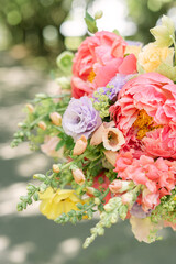 bright colorful summer wedding flowers