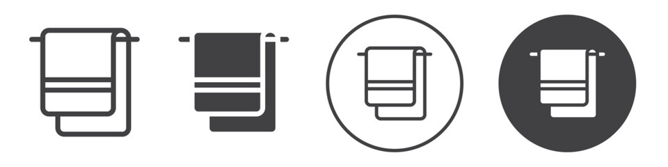 Hanging towel icon Vector illustration in black
