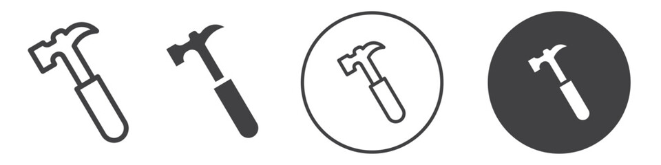 Hammer icon Vector illustration in black
