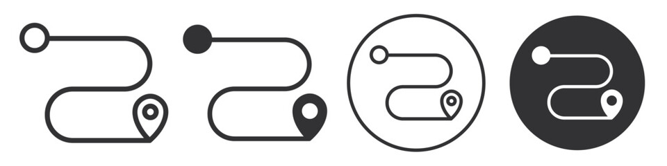 Route start and finish point icon Vector illustration in black