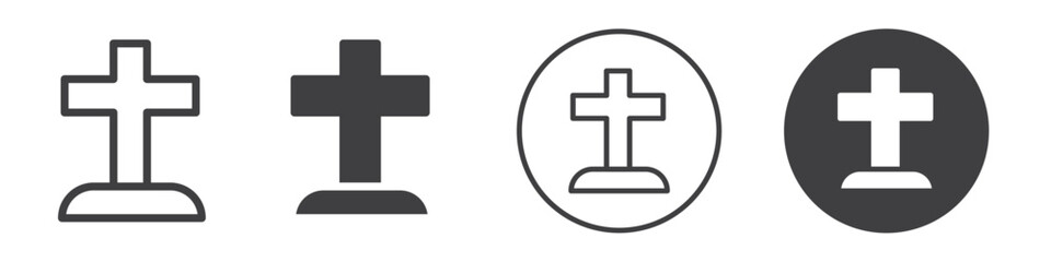 Obraz premium Religion cross icon Vector illustration in black