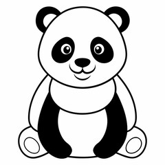 adorable panda bear sitting vector illustration