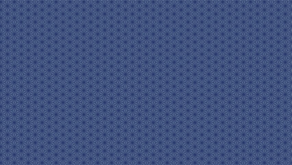 日本の伝統的な和柄の背景テンプレート-麻の葉-（青）　Japanese traditional pattern background template -ASANOHA- (blue)