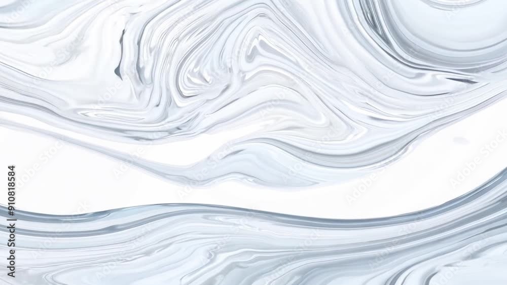 Aufkleber this fluid art displays intricate swirls of white and gray tones across the canvas.