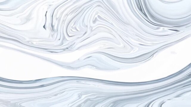 This Fluid art displays intricate swirls of white and gray tones across the canvas.