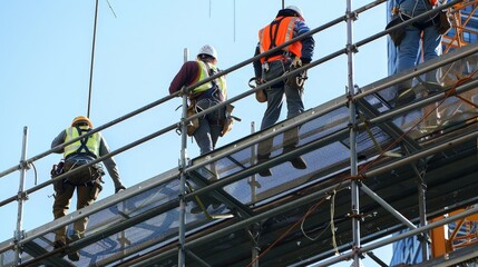 The design evolution of scaffolding integrates safety features such as guardrails, toe boards, and non-slip surfaces.