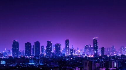 Obraz premium Night Skyline of a City