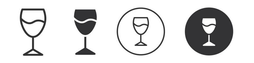 Champagne glass icon Symbol set collection