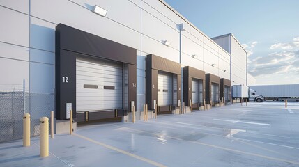 The design of loading docks optimizes workflow efficiency with features such as adjustable dock heights, integrated dock levelers,