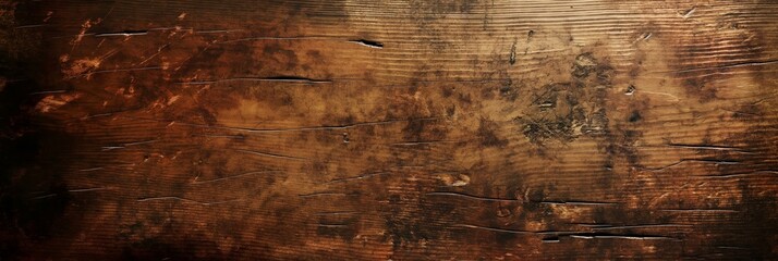 Naklejka premium A close-up shot of a rustic wooden table surface showcasing the rich, weathered texture, highlighting the raw beauty and elegance of aged wood.