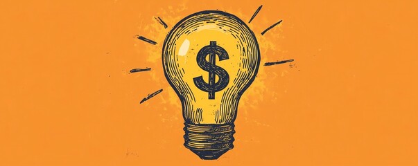 A lightbulb with dollar sign currency symbol