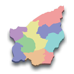 3d isometric colored map of San Marino