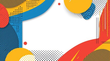 Colorful card template with an empty layout, featuring vibrant hues and dynamic patterns, suitable for any festive or celebratory occasion