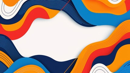 Colorful card template with an empty layout, featuring vibrant hues and dynamic patterns, suitable for any festive or celebratory occasion