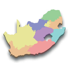 Fototapeta premium 3d isometric colored map of South Africa