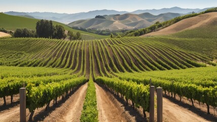 Fototapeta premium Vineyards in Tuscany, Italy. Landscape with vineyards