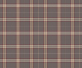 Obraz premium Plaid pattern, brown, yellow, seamless pattern for textiles and design of clothing, skirts, pants, aprons, tablecloths, blankets or decorative fabrics. Vector illustration.