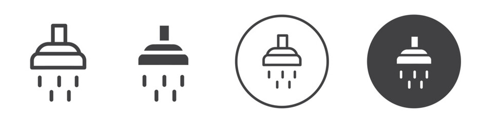 Shower icon Flat logo set collection