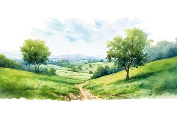 Countryside landscape grassland panoramic.