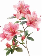Obraz premium Blooming Pink Azalea Branch