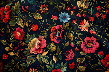 A watercolor painting of a flower garden with pink roses and green leaves. generative ai.