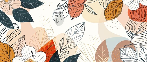 Elegant Floral Line Art Illustration