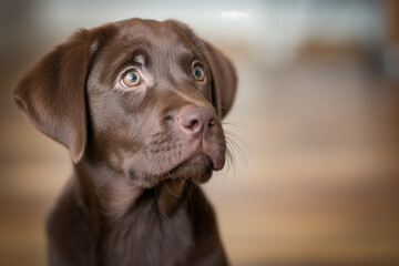 Chocolate labrador puppy