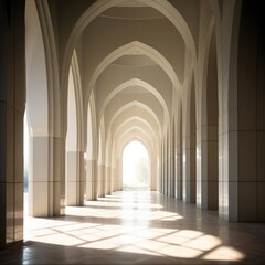Obraz premium Architecture building corridor flooring.