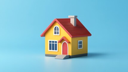Colorful toy house model on a bright background, ideal for home, real estate, or children's themes.