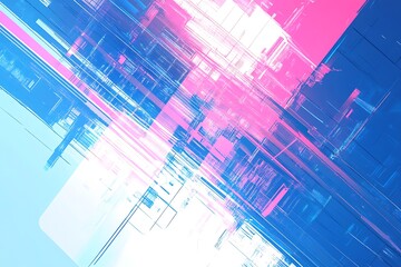 Obraz premium Blue and pink abstract background illustration