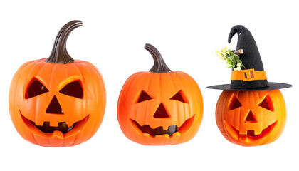 Jack-o'-lantern isolated on transparent background