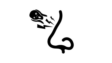 pain in nose, black isolated silhouette