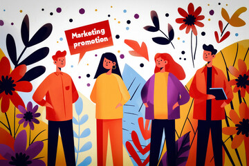 Marketing promotion text illustration