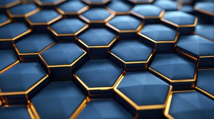 Detailed Golden Geometric Honeycomb Structure With Shimmering Borders