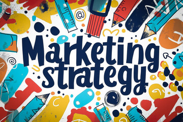 Obraz premium Marketing strategy text illustration