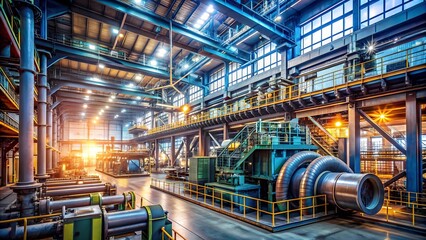 A Visual Representation of Industrial Machinery in Motion  AI generated