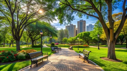 City Park Tapestry: A Woven Blend of Elements  AI generated