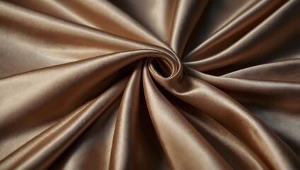 Beautiful smooth elegant wavy beige light brown satin silk luxury cloth fabric texture, abstract background Copy space for text or design use.