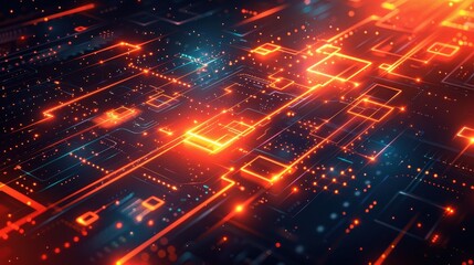 Fototapeta premium Neon Golden Geometric Shapes With Overlapping Patterns and Bright Colors