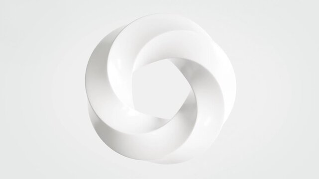 Abstract animation of white geometric, 3d loop animation render.